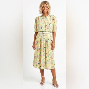 Early 1980 VTG Mister Leonard Floral Pastel SKIRT SET See Size Large